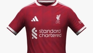 利物浦26-27赛季主场球衣谍照：采用深红色调+白色细节装饰